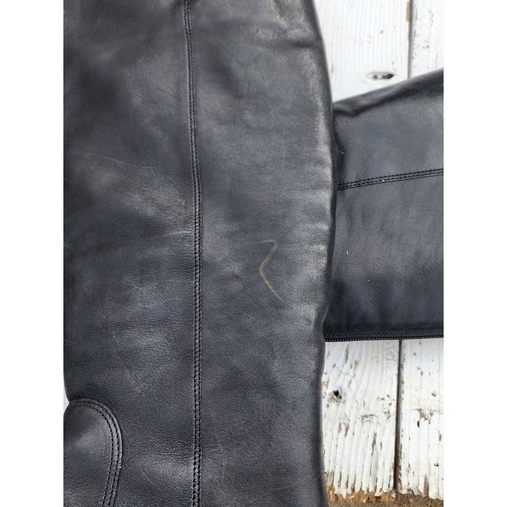 Jack Rogers Lisbeth Women Black Knee Leather Boots WIDE CALF US 11 EU 41.5 - Picture 5 of 11